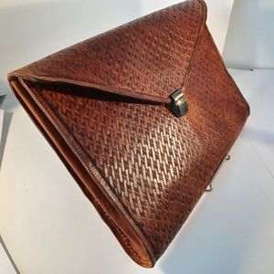 Leather Handcrafted Business Portfolio (Unisex) / Brown